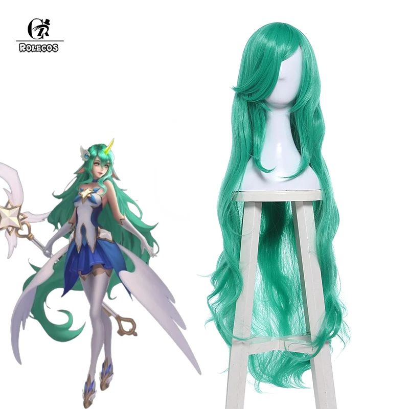 ROLECOS Synthetic Hair LOL Soraka Cosplay Wigs Long Green Color Wigs Star Guardian Soraka Heat Resistant Wig