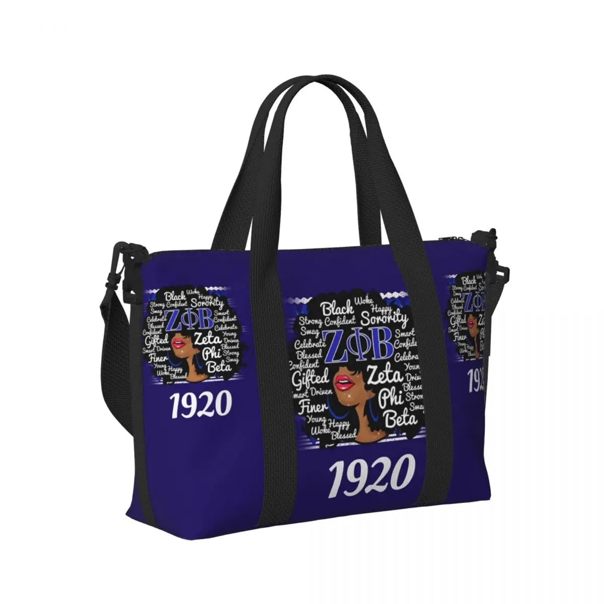 Bolso de mano personalizado Zeta Phi Beta Sorority para mujer, bolso de viaje de hombro con letra griega de gran capacidad 1920 para gimnasio en la playa