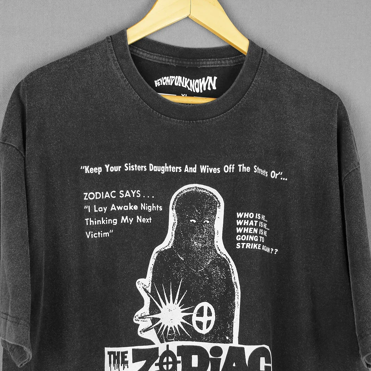 The Zodiac Killer T Shirt Horror Cult Movie 1971 Maniac Memories of Murder Men Summer Cool Washed Short Sleeves Cotton Tee Shirt