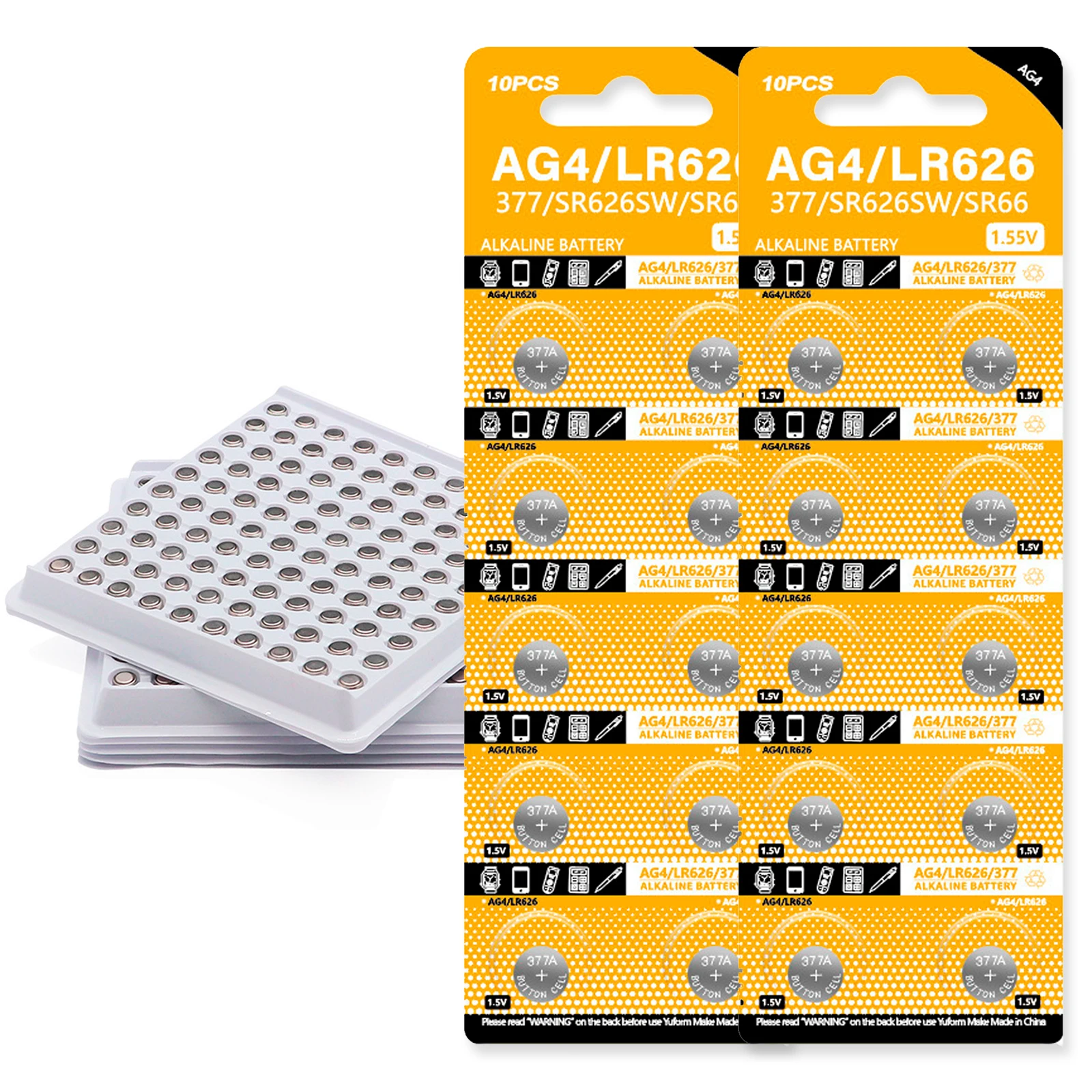 10-100 قطعة AG4 LR626 1.55 فولت بطاريات زر قلوية 377A SR626SW LR66 177 376 بطارية خلية عملات عالية الجودة للعب الساعات