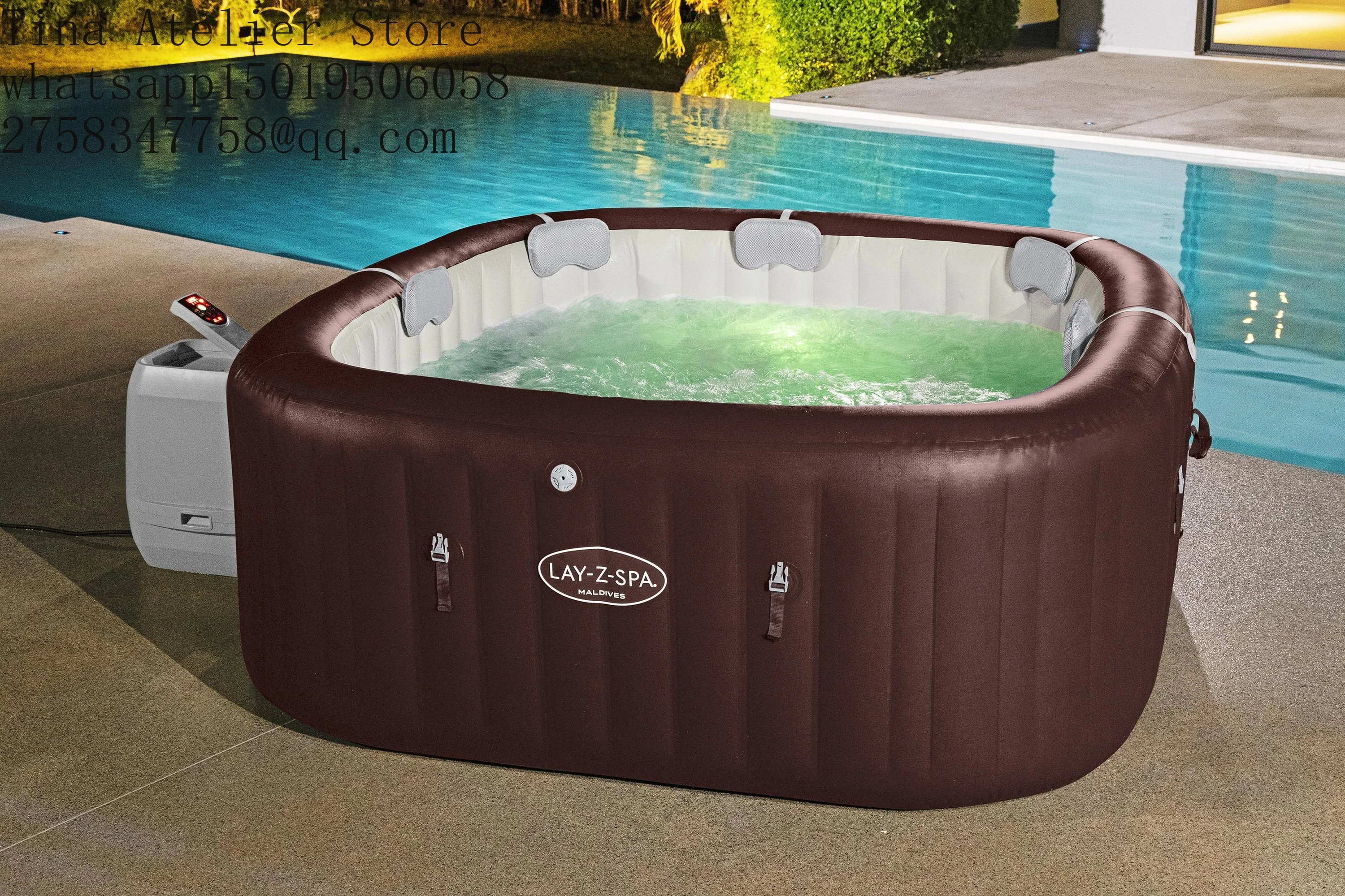 2025 NEW ARRIVAL  6001U OUTDOOR 201x80cm Inflatable square Deep Red  jacuzz=i PVC SPA POOL Hot Tubs Hydro Jet Pro Hot Tubs