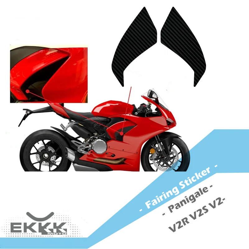 

For Ducati PANIGALE V2 V2R V2S V2SP Fairing Sticker Decal Carbon Fiber Texture Matt Black Sockets Air/Airbox