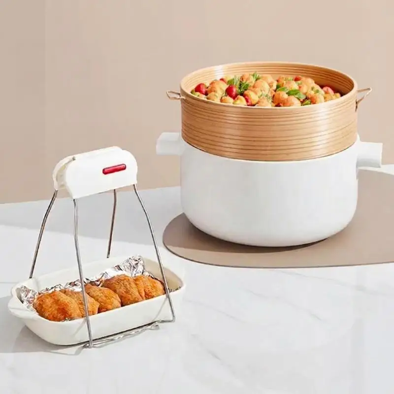 Minimalist Kitchen Heat-Resistant Utensil Plate Tongs Stainless Steel And Silicone High-Temperature Resistant Anti-Scald