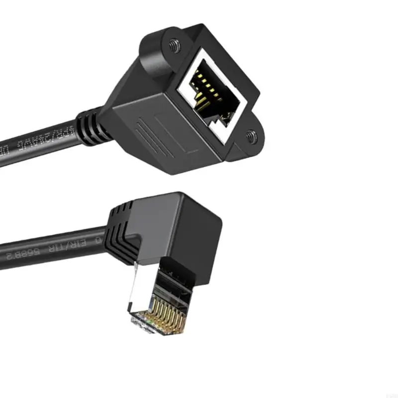 D5BB محمي CAT6 RJ45 موسع كابل محول زاوية مرنة محول FTP لشبكات CAT5E CAT5