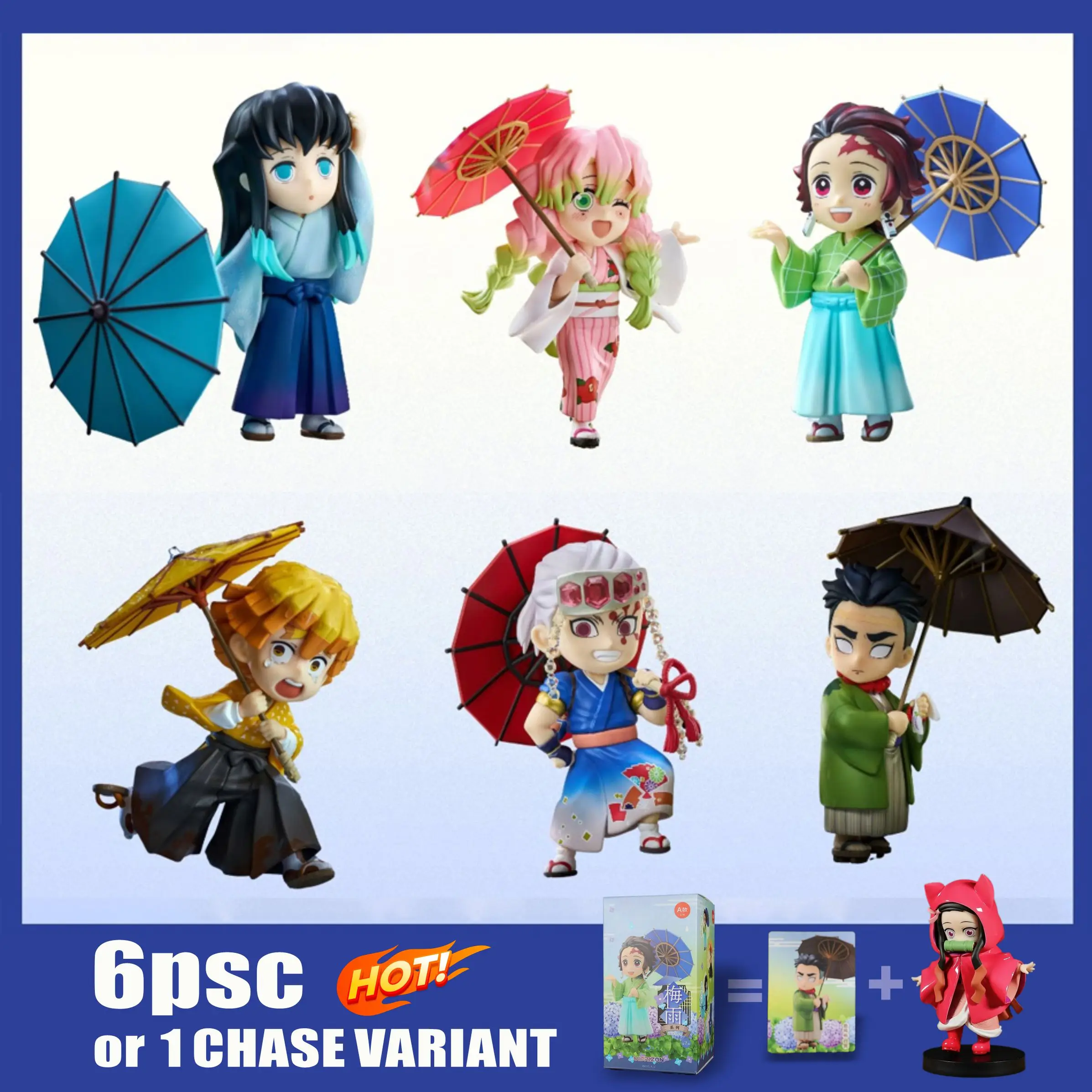 

2026 Limited Edition | Rain Series Tanjiro Blind Box Q Version Figure | Anime Peripheral Model Ornament | Gift for Friends