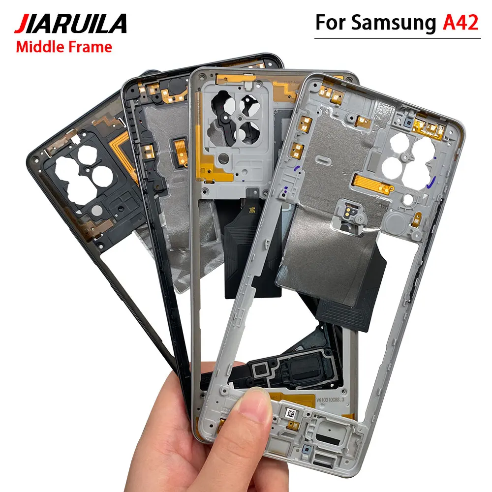 Baru diuji pemegang bingkai tengah penggantian bagian perbaikan dengan tombol Volume kunci untuk Samsung A42 / A32 4G / A32 5G