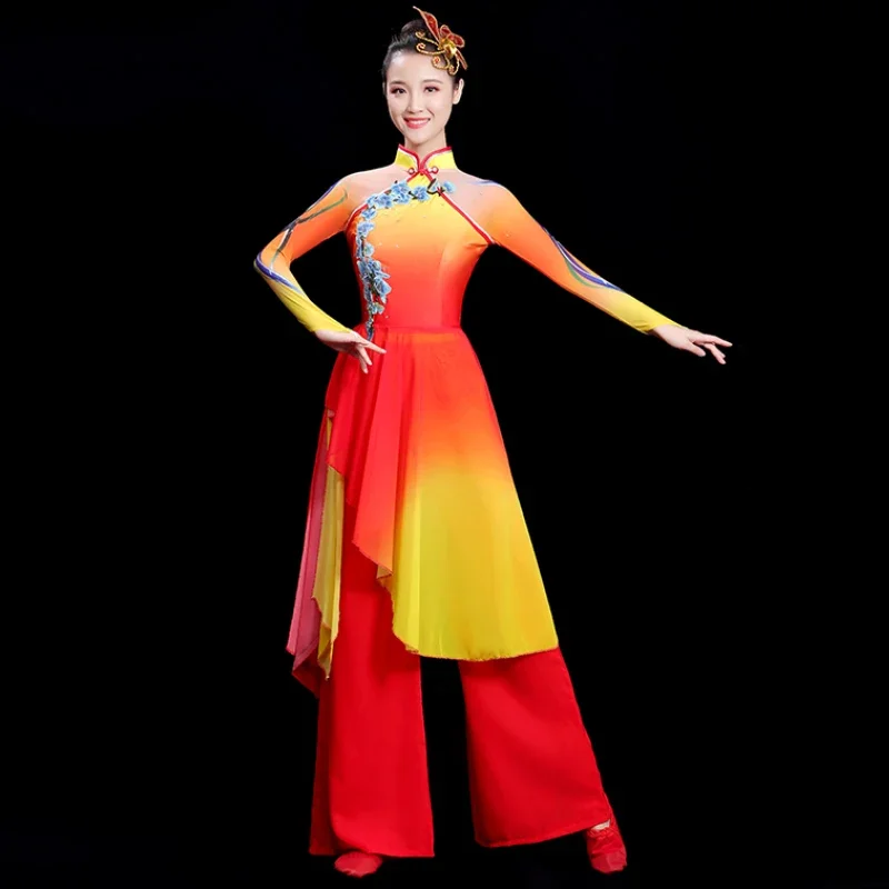 Sukienka do tańca Twist Rice damska 2025 nowa klasyczna sukienka do tańca z wachlarzem i parasolem, zestaw sukienki Twist Rice