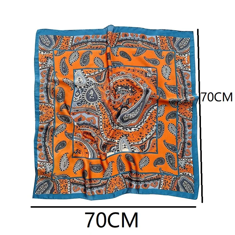 Women's Silk Square Scarf Silk Scarf Neckerchief Purse Luxury Scarf for Women Designer Silk Headscarf SJ01