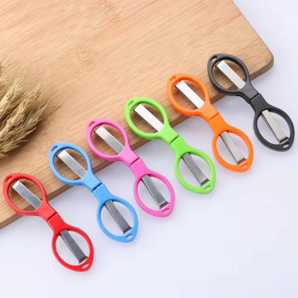 Multifunction Folding Scissor Stationery DIY Tools Plastic Handle 8 Words Stretch Shears Stainless Steel Safe Scissors for Child