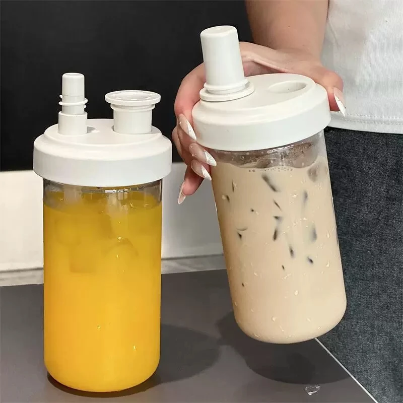 

Pearl Straw Cup Transparent Plastic Water Bottle Portable Heat Resistant Drinkware Large Capacity Student Bubble Milk Tea Cup