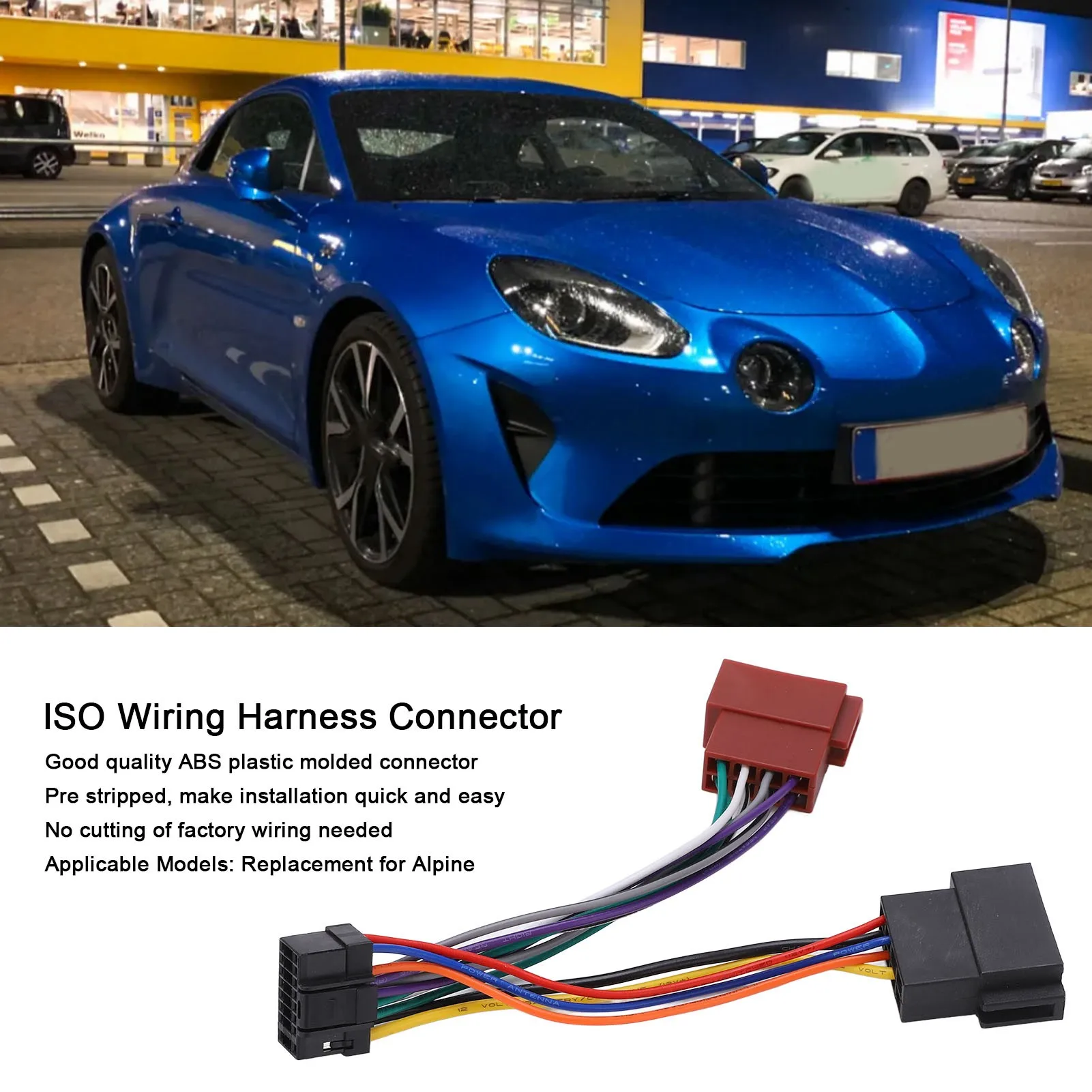 

ISO Wiring Harness Connector Adaptor Plug 16 Pin Car Stereo Radio Loom Replacement For Alpine