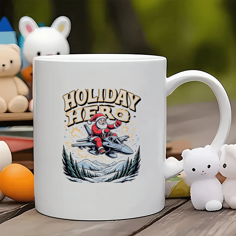

11oz Cup + Holiday Hero Santa Fighter Cup Christmas Gift Kids Cup Home Office Coffee Cup