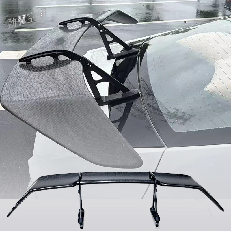 For 2022-2024 Hyundai Elantra STI Style Real Carbon Fiber Rear Spoiler, Car Exterior Modification Accessories 4