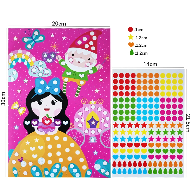 DIY Mosaic Sticker Games Early Learning Education Paint by Sticker Toys Cartoon Princess Animal Cars Space For Girls Boys Gifts