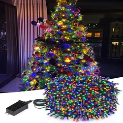100M 50M 24V luces LED de Navidad guirnalda de hadas cadena de luces impermeable 30M 20M 10M jardín al aire libre vacaciones decoración de boda