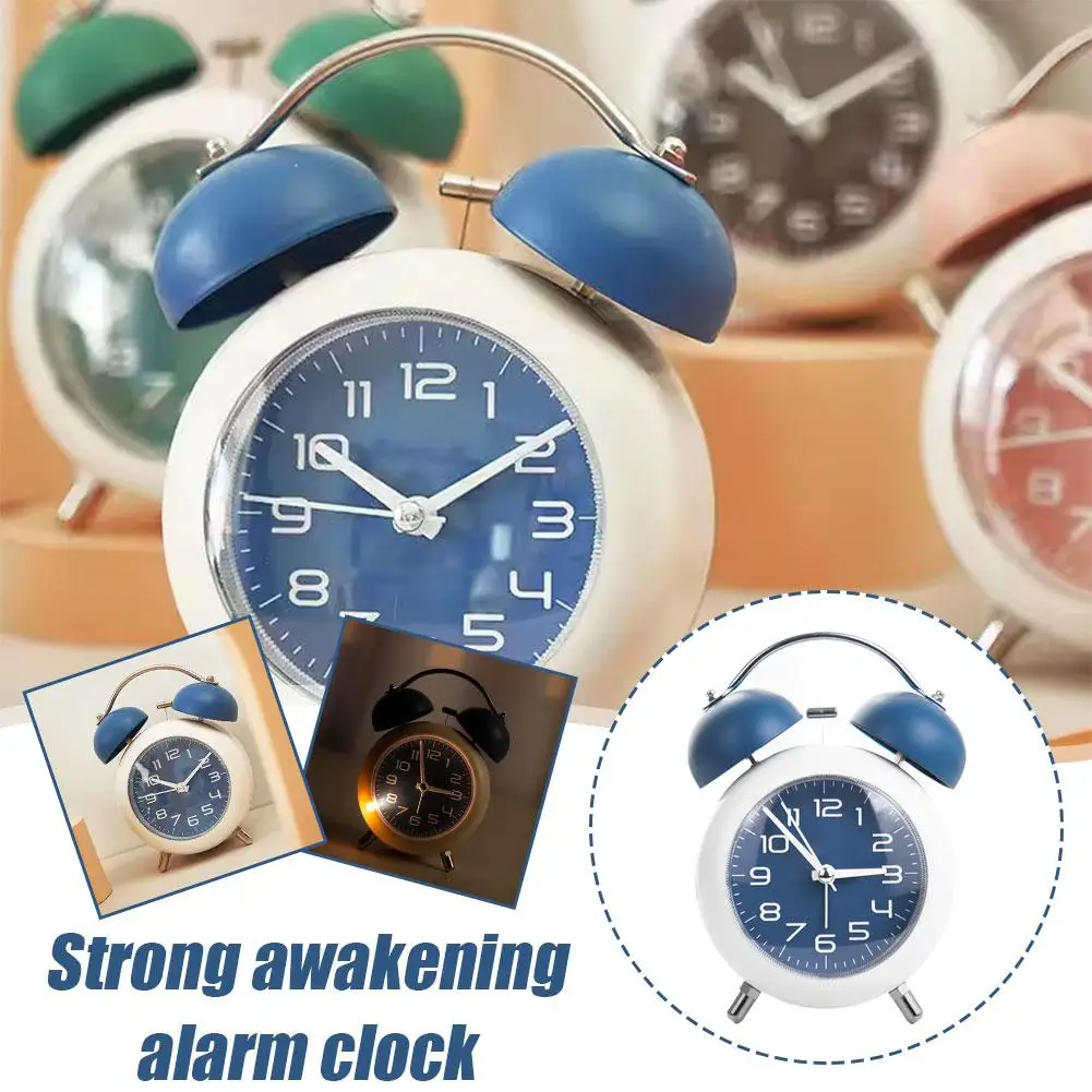 Alarm Clockbedside Tables And Desks Elegant Appearance For Home Decoration Creative Student Metal Bell Clock Alarm B9O8