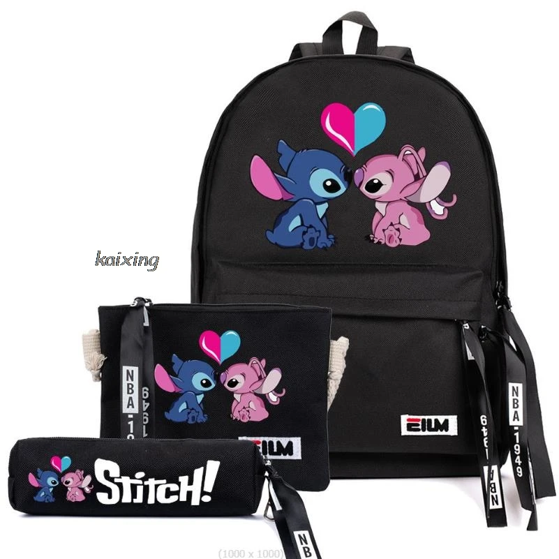 3 szt. Lilo Stitch plecaki Cartoon podstawowy drukuj oprogramowanie kobiety dziewczęta torby szkolne podróżne Lovley Girls Mochilas prezent