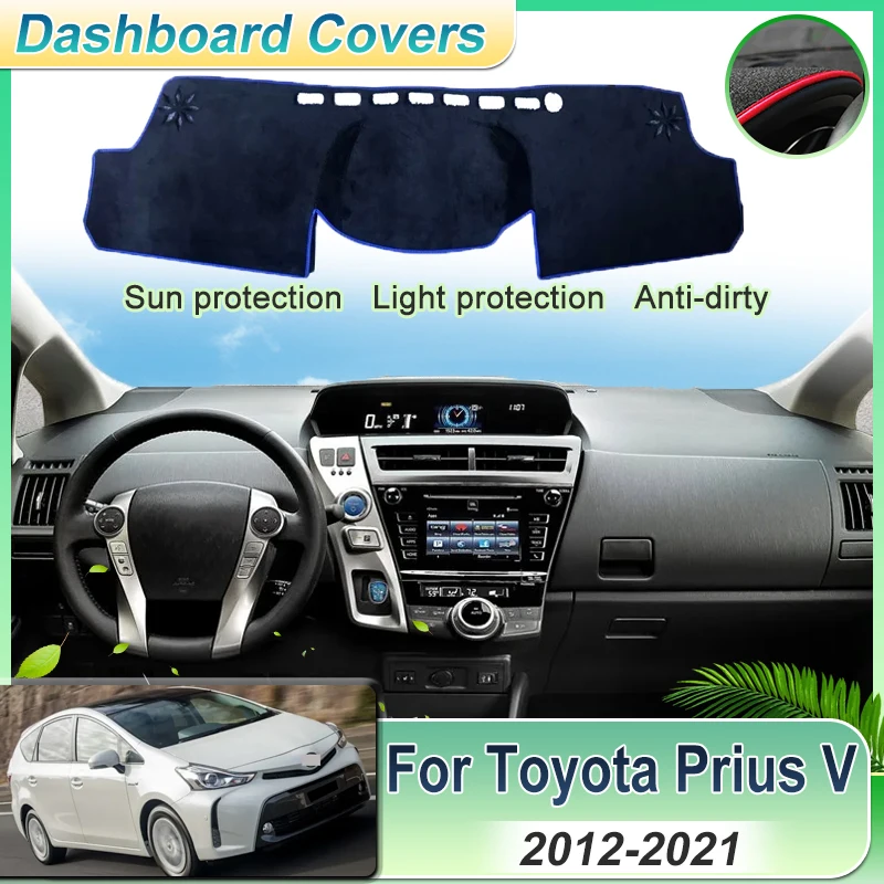 

Car Center Console Dashmat Carpet For Toyota Prius V α Daihatsu Mebius 2012~2021 Dashboard Protective Cover Pad Rug Accessories