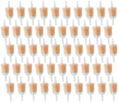 

50Pcs Fuel Filter 1/4 x 5/16 Inch for Tractors, Lawn Mowers, Snowmobiles, Generators - Inline Gas Filter