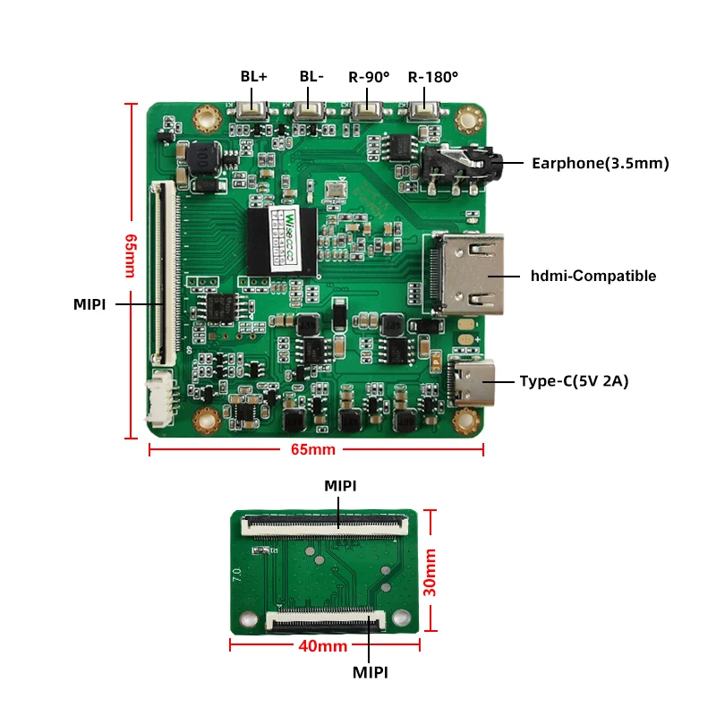 Wisecoco 7 cali 1920x1200 IPS wyświetlacz do konsoli do gier Ps4 Xbox Raspberry Pi ekran Mac kamera TV, pudełko MIPI 40Pins płyta sterowania