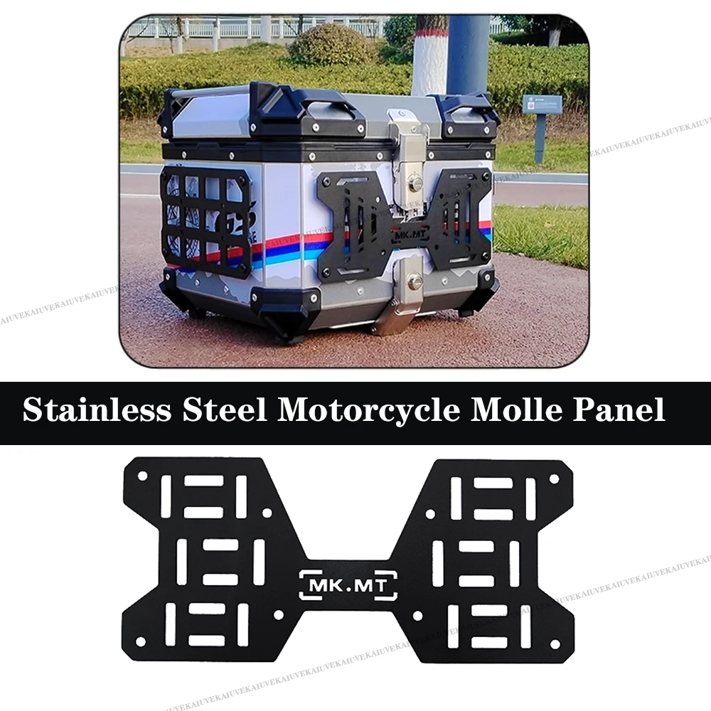 

Motorcycle Molle Panel For Trunk Storage Stainless Steel Waterproof Tactical Universal Side Box Organizer Modular Storage