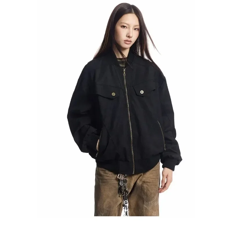 2024 americano retro workwear jaqueta masculina e feminina outono e inverno casual solto fazer maré velha harrington jaqueta casal outerwear