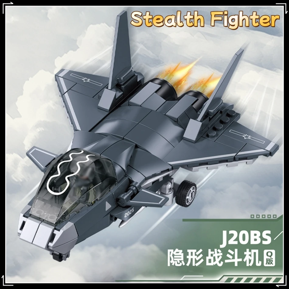 Sluban conjunto de blocos de construção militar, veículo de míssil balístico e lutador furtivo, modelo de tijolos, brinquedos educativos para crianças