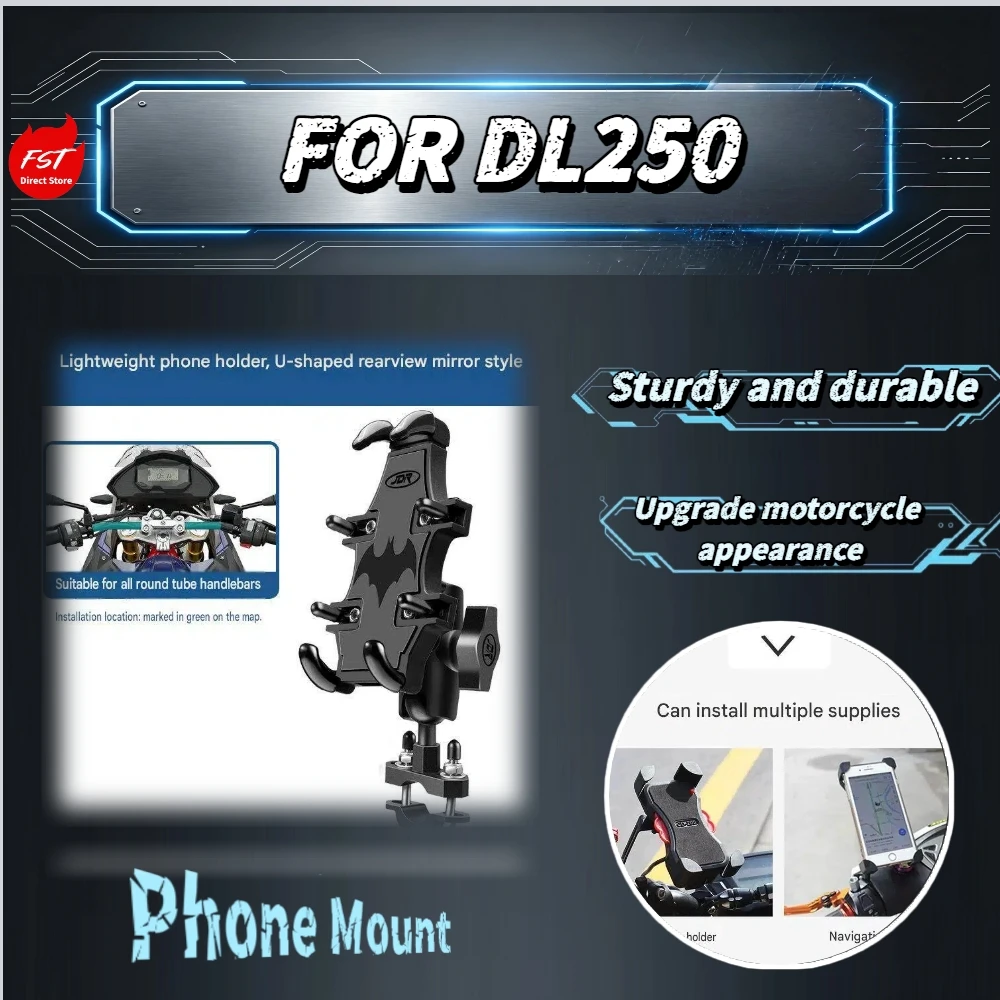 For DL250 Windshield Heightening Bracket Phone Navigation Mount Windshield Extension Crossbar Motorcycle Mod Accessories