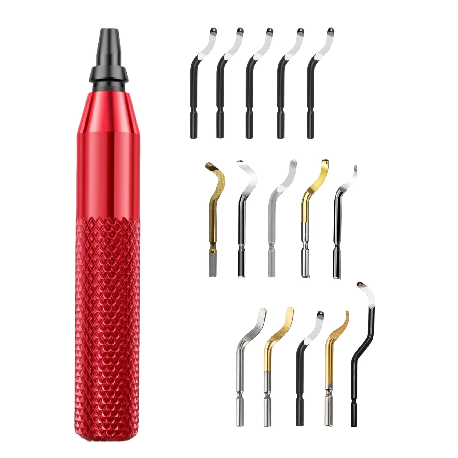 

Deburring Tool Set RB3000 Metal Handle with 15PCS Mix Blades Burr Remover Hand Tool for Wood Plastic Aluminum Copper and Steel