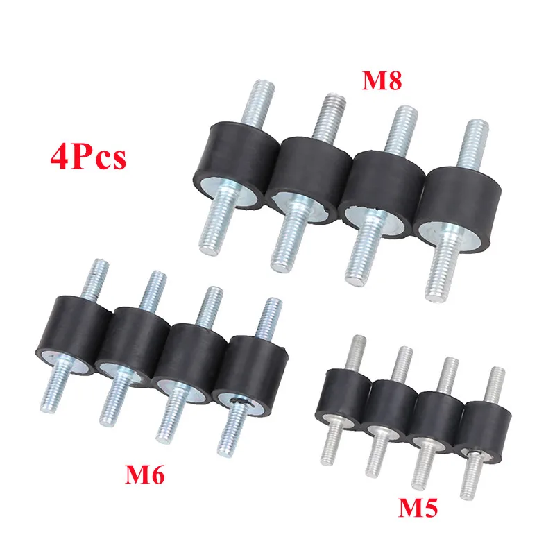 4Pcs M5/M6/M8 Rubber Steel Mounts Anti Vibration Shock Damper For Air Compressors Water Pump Welding Machine