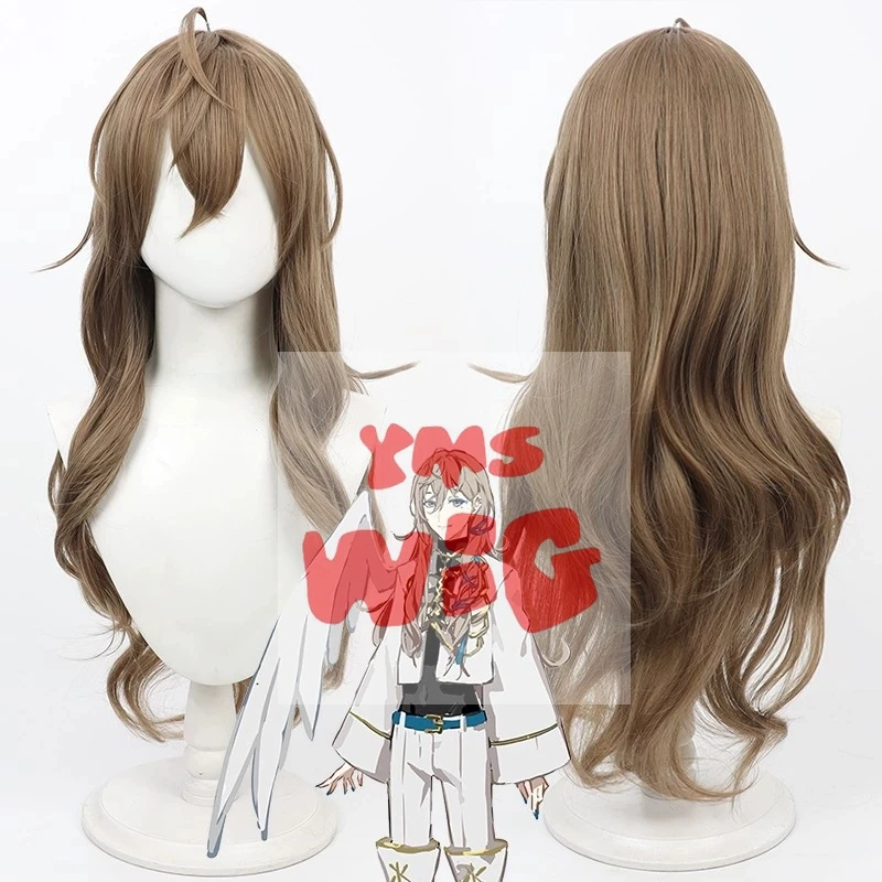 Bloody Groovy Vtuber Nijisanji Kanae Cosplay Wig 80cm Brown Heat Resistant Synthetic Hair Halloween Party Role Play Carnival