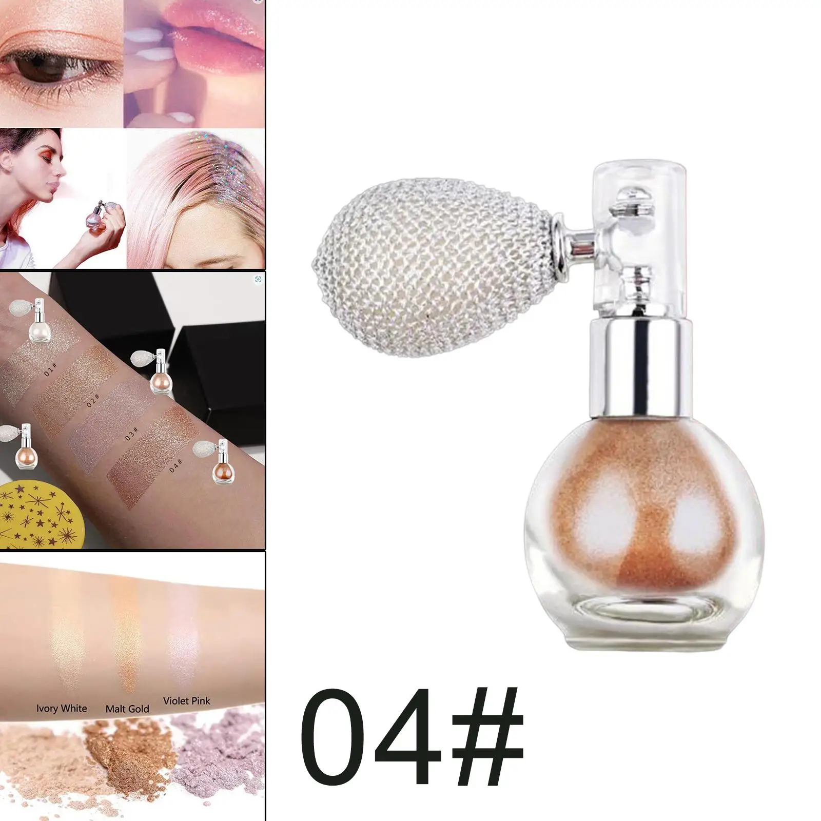 Highlighter Powder Spray Glitter Lighter Makeup Face Body Bronzer Cosmetic Tools Beauty Glow Up for Women