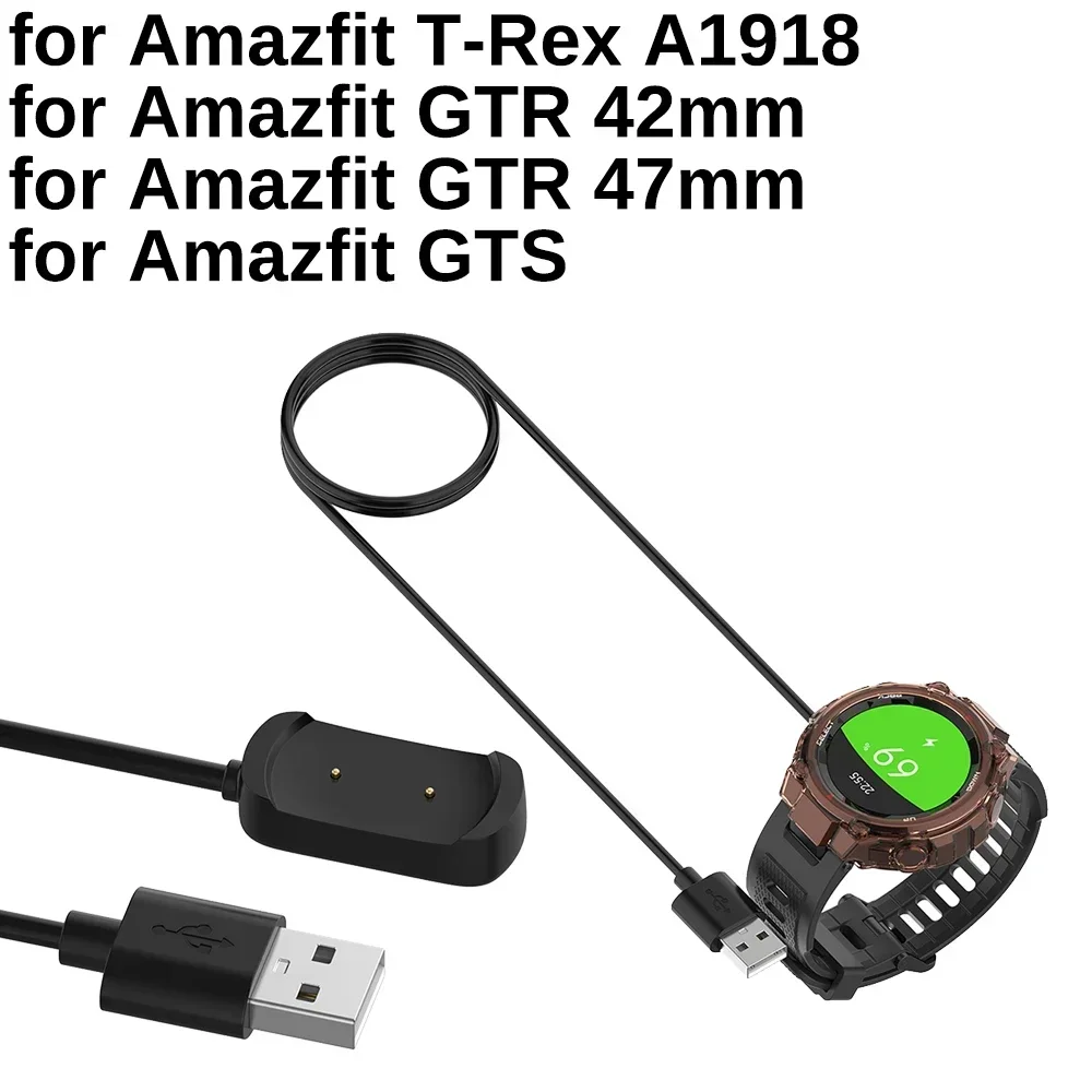 USB Charging Cable For Amazfit T-Rex GTR 42mm 47mm Smart Watch GTS Smart Watch USB Charger Wire Cable