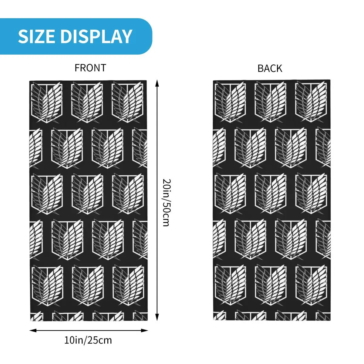 Attack On Titan Wings Of Freedom Bandana Neck Cover Printed Wrap Scarf Face Mask Outdoor Sports Unisex Adult Washable