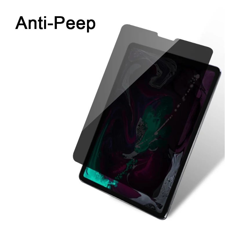 Protector de pantalla de privacidad para iPad 10.2 7th 8th Pro 11 12.9 M1 2021 Air 4 10.9 Air 3 10.5 9.7 Mini 4 5 6 Mate PET Anti-Peep Film Antirreflejo antihuellas