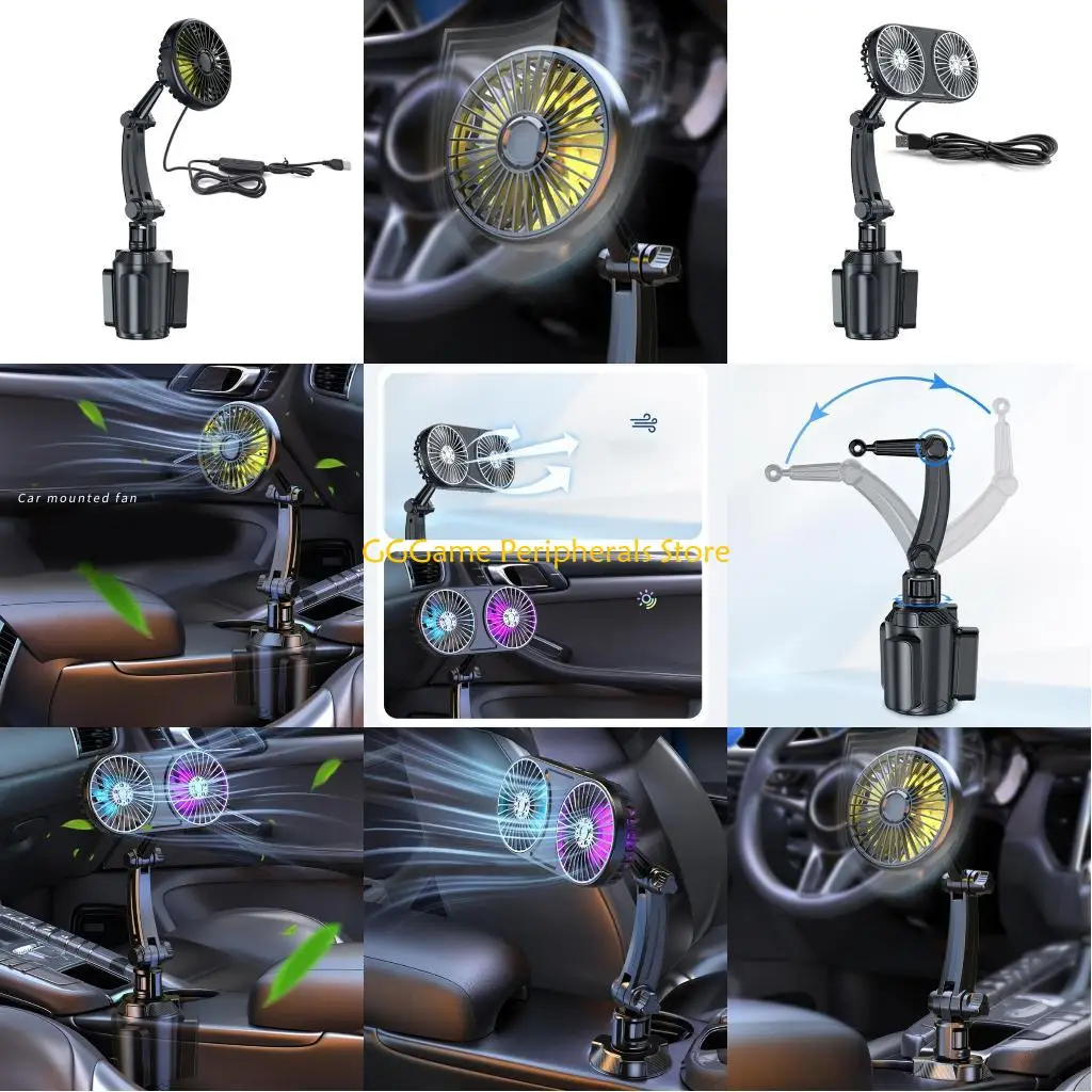 

U55B Car Electrics Fan 3Speeds Efficient Car Ventilators 12v/24v USB Fan Powewrful