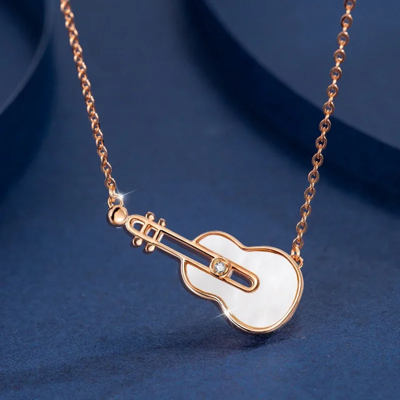 Female Cute Creative Tiny Violin Pendant Necklaces Simple Style Female Party Necklace Accessories Friendship Best Gifts