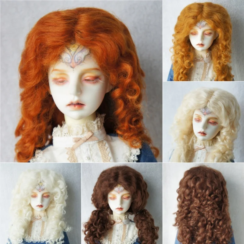 

JD139 1/6 1/4 1/3 YOSD MSD SD DOD Mohair BJD Wig Long Mid Parting Curly Doll Wig 6-7inch 7-8inch 8-9inch Doll Accessories