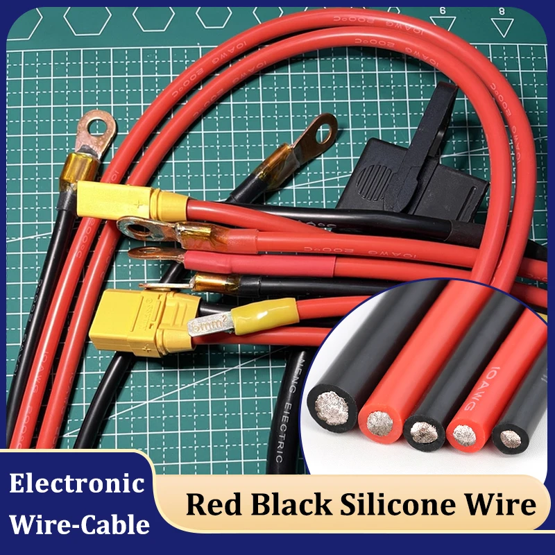 Super Soft Electric Wire Red Black 30/28/26/24/22/20/18/16AWG Heat Resistant Silicone Cable for Car Battery LED Light Power Line