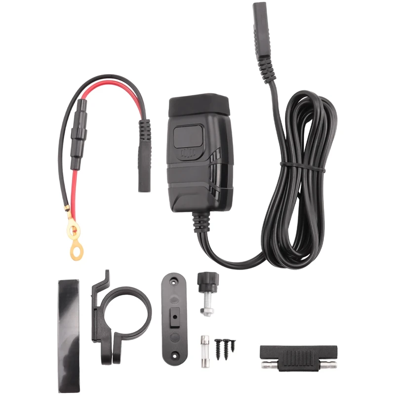 Motorcycle Phone Charger Quick Charge 3.0 Charger With Voltmeter & ON/Off Switch