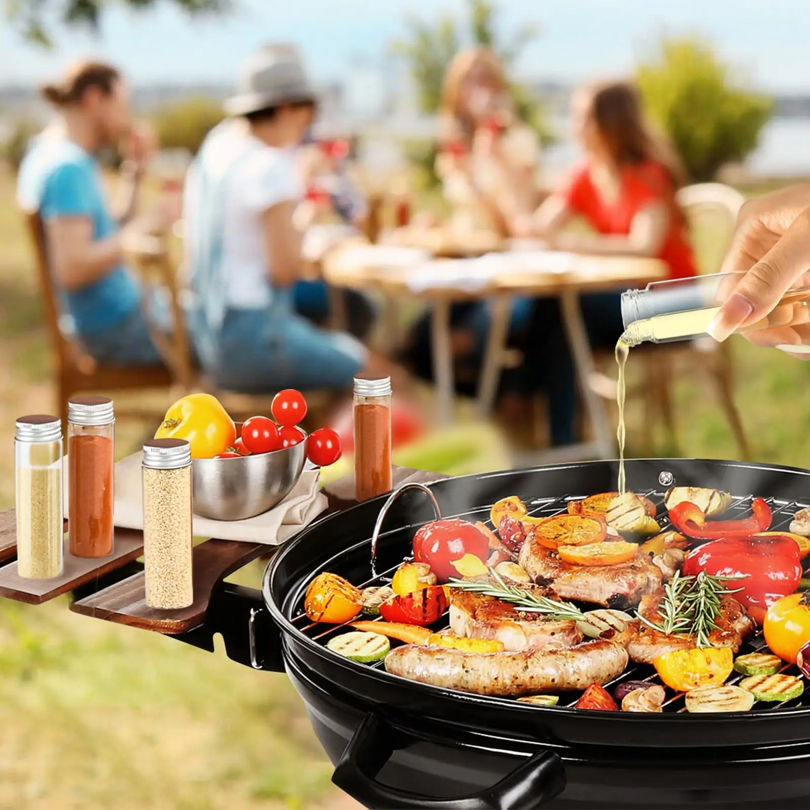 12PCS 50ml Glass Spice Jars, Transparent Spice Containers with Aluminum Lids, Seasoning Storage Bottle, Glass Seasoning Jars