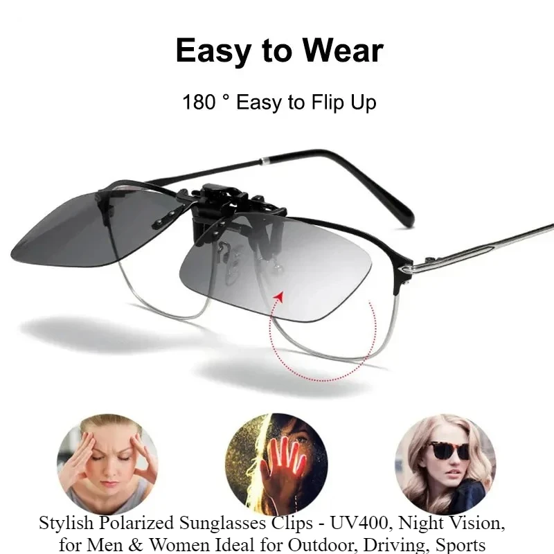 

Durable Polarized Sunglasses Clips with UV400 High - Quality TAC Lenses Metal Frame for Outdoor Driving & All - Day Wear