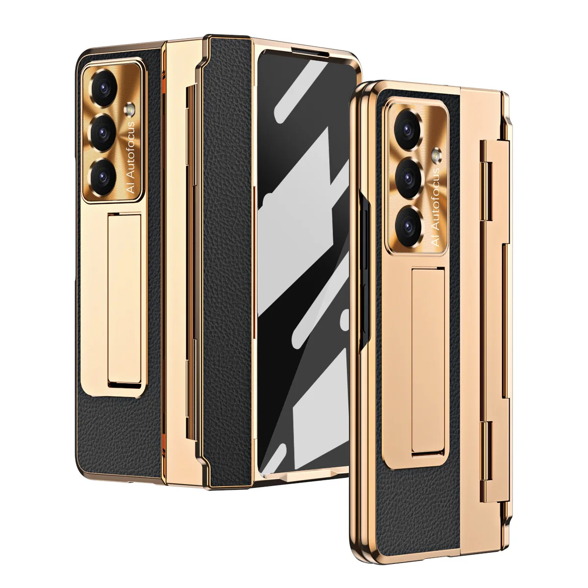 

Чехол с покрытием для Samsung Galaxy Z Fold 7, 6, 5, 4, 3, чехол с шарниром, противоударный, с магнитной подставкой, полная защита, складной чехол