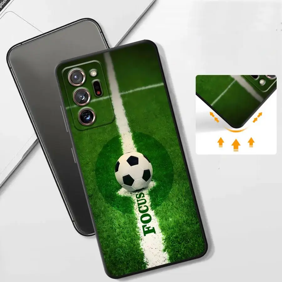 Custodia da calcio per Samsung Galaxy Note 9 S10 10 Plus 20 Ultra S8 S9 8 Cover morbida nera per telefono
