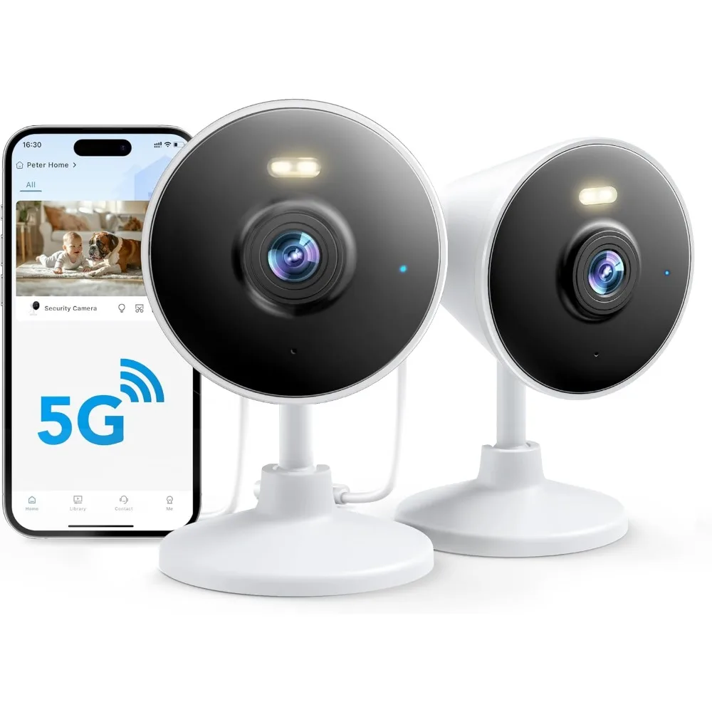 Indoor/Outdoor Security Cameras with Wi-Fi, Night Vision, Audio, and Storage for Home and Pets