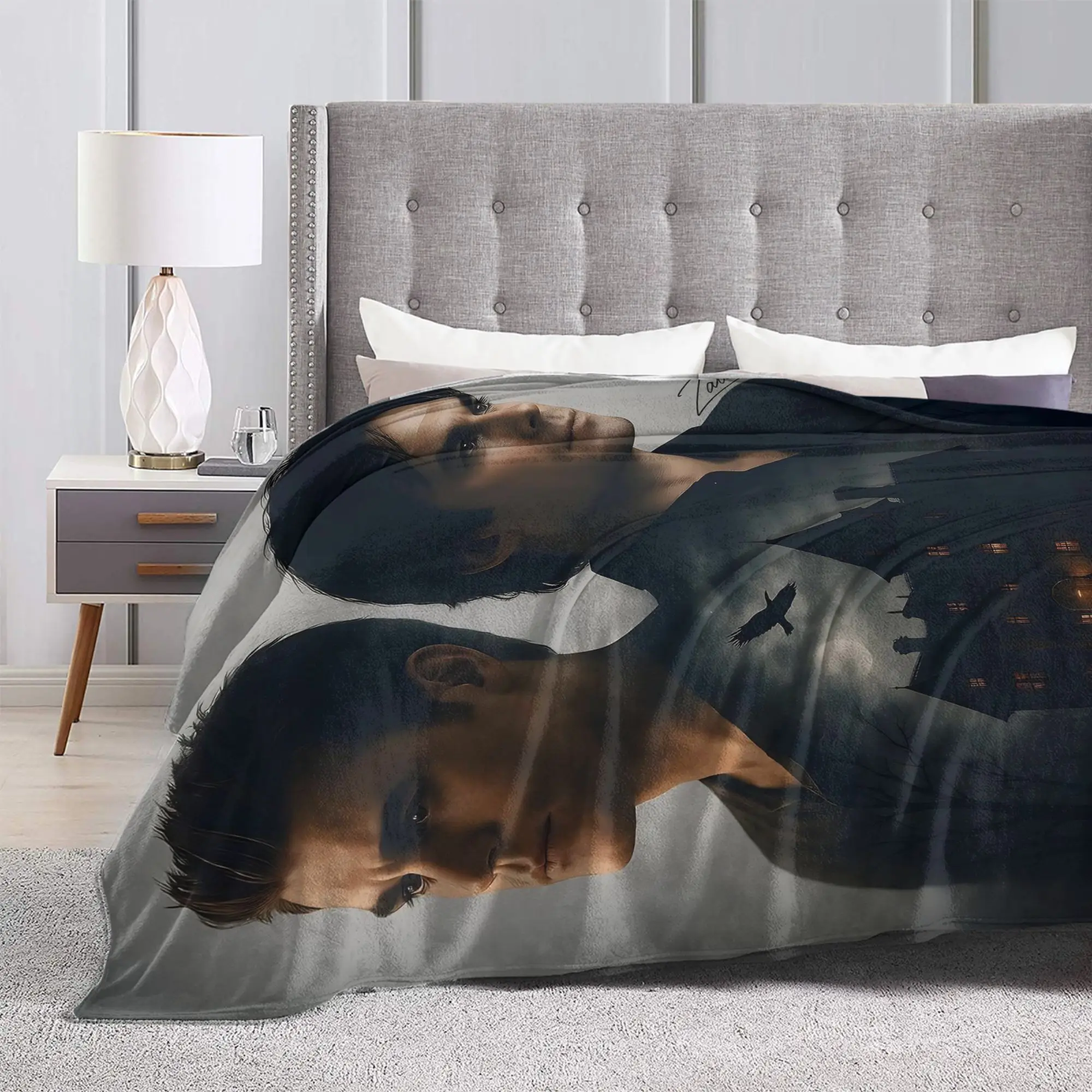 بطانية ناعمة للأطفال مزخرفة جاكوب بطانية رمي سوداء مفرش سرير من الفلانيل لكرسي الأريكة غطاء سرير أريكة جرافيك