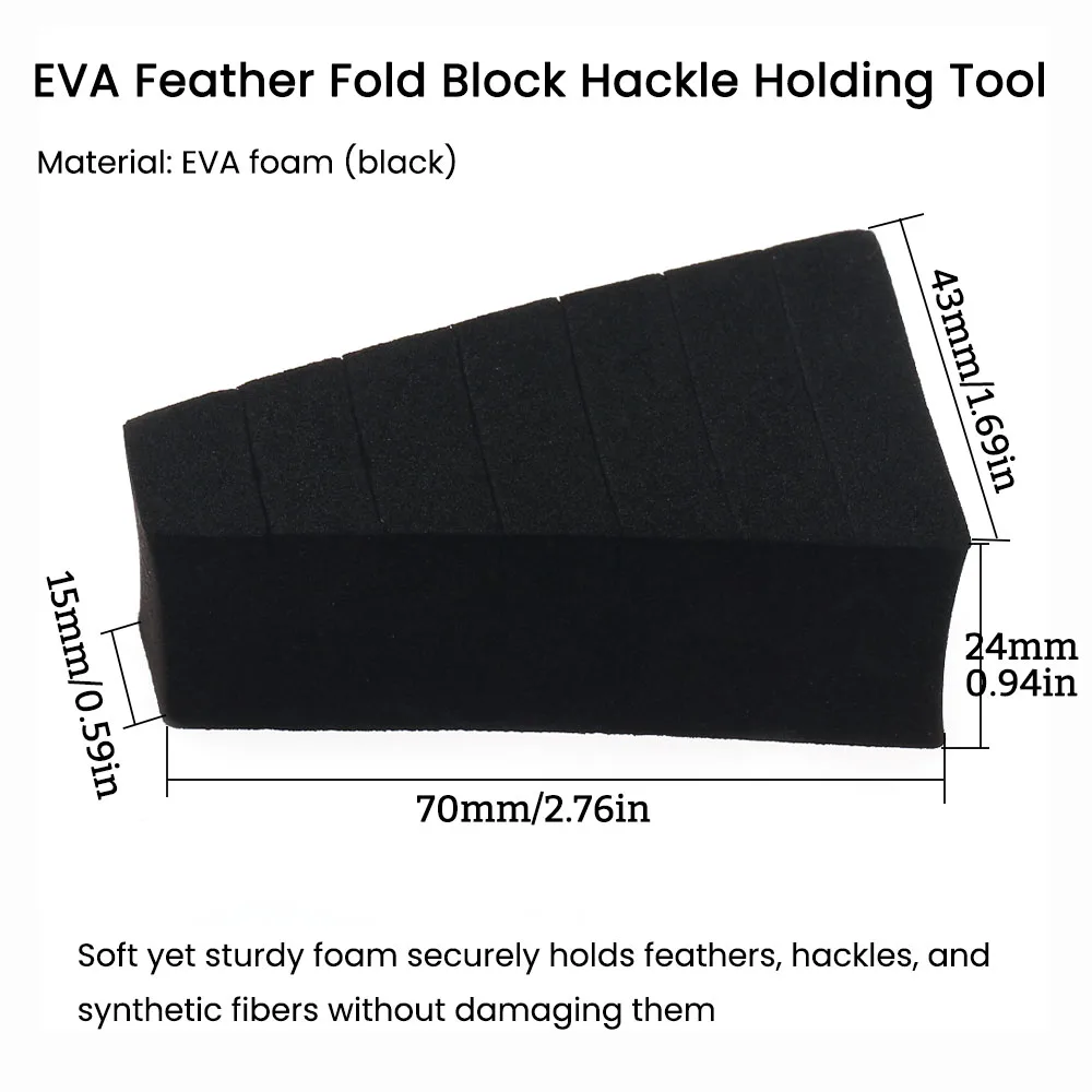 ICERIO Clear Plastic Dubbing Loop Clip S M L XL Feather Hackle Holding Tool EVA Foam Fly Tying Accessories - view 4