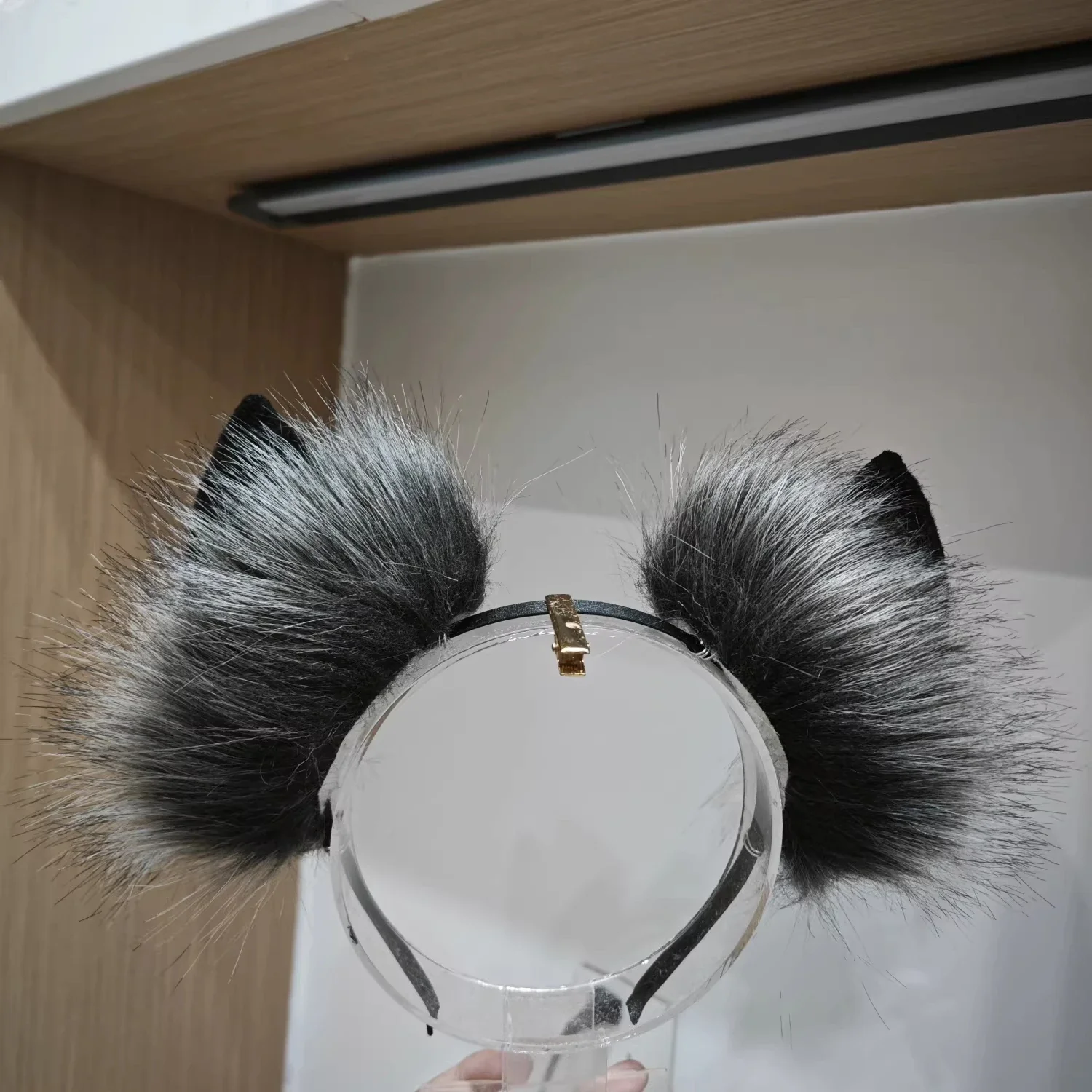 Handmade Gray White Black Brown Headwear Tail Animal Beast Wolf Ears Hairhoop Halloween Christmas Cosplay Prop