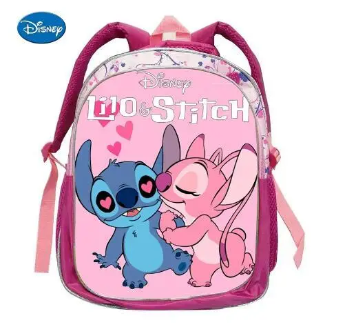 Mochilas escolares de Lilo y Stitch para niños y niñas, morral de dibujos animados en 3D, color rosa, regalo de cumpleaños