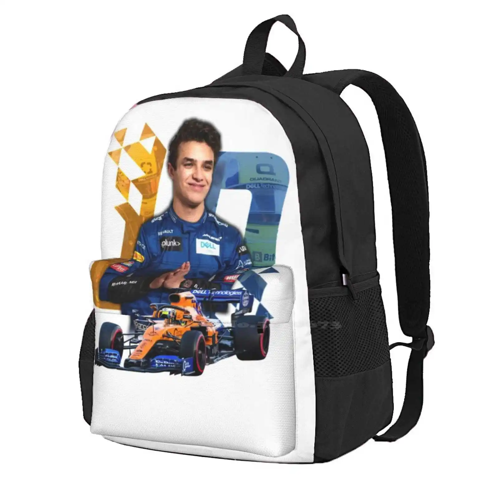 

Lando Norris #4-Racing Design Bag Backpack For Men Women Girls Teenage Ln4 Race Driver World Driver Podium Racing United